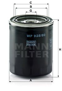 Масляный фильтр MANN-FILTER WP 928/80 для TOYOTA CRESTA