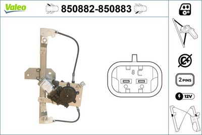 стъклоподемник VALEO 850883