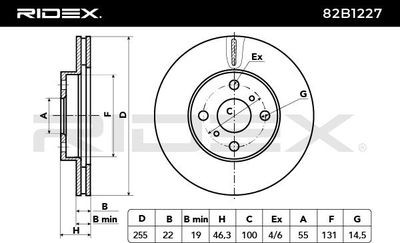 спирачен диск RIDEX 82B1227