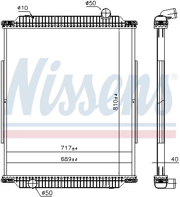 Motorradiator ((en) without frame, hoogte: 810mm) past: RVI PREMIUM, PREMIUM 2 DXi7-MIDR06.20.45E/41 02.96-