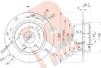 R BRAKE 78RBD21258 Тормозные диски  для HONDA ACCORD (Хонда Аккорд)