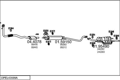 SISTEM DE ESAPAMENT MTS OPEL43599A009001