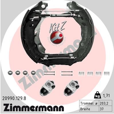 Комплект тормозных колодок ZIMMERMANN 20990.129.8 для CITROËN DS3