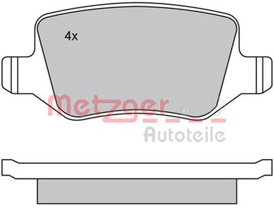 Комплект тормозных колодок, дисковый тормоз METZGER 1170028 для MERCEDES-BENZ VANEO