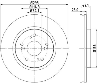 Тормозной диск HELLA 8DD 355 115-941 для HONDA CROSSTOUR