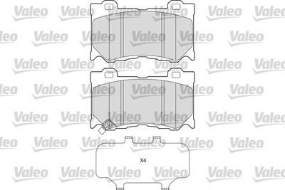 Комплект тормозных колодок, дисковый тормоз VALEO 601663 для INFINITI QX70