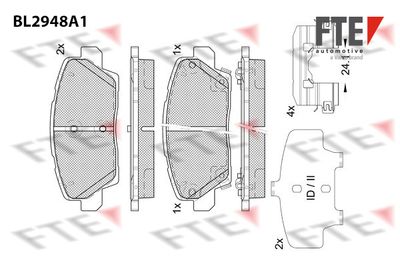 Комплект тормозных колодок, дисковый тормоз FTE BL2948A1 для HYUNDAI KONA