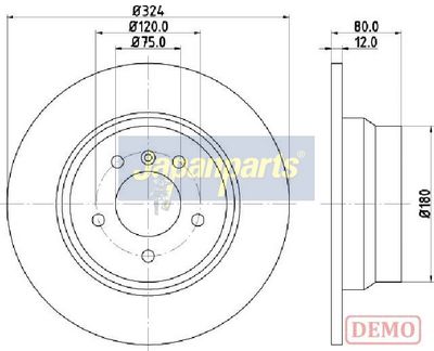 спирачен диск JAPANPARTS DP-0138C