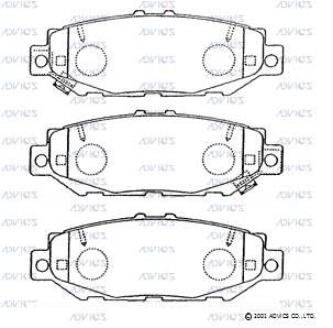 Комплект тормозных колодок, дисковый тормоз ADVICS A2N059 для TOYOTA CRESTA