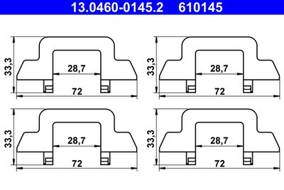 Комплектующие, колодки дискового тормоза ATE 13.0460-0145.2 для CITROËN C3
