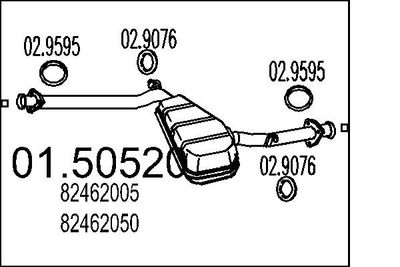MTS 01.50520 Глушитель выхлопных газов  для LANCIA THEMA (834_) 2000 i.e. (834BV)
