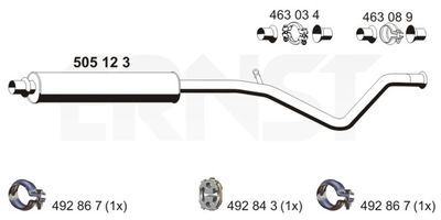 Средний глушитель выхлопных газов ERNST 505123 для CITROËN C4