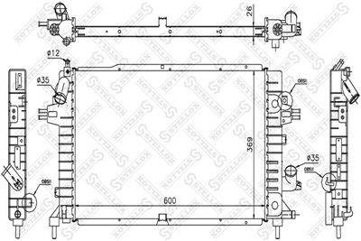 Радиатор, охлаждение двигателя STELLOX 10-26056-SX для OPEL ASTRA