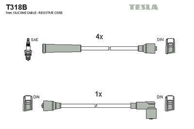 Комплект проводов зажигания TESLA T318B для RENAULT MASTER