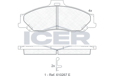 Комплект тормозных колодок, дисковый тормоз ICER 181580 для FORD RANGER
