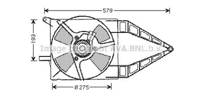 Вентилятор, охлаждение двигателя AVA QUALITY COOLING OL7503 для OPEL CORSA