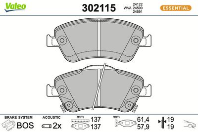 SET PLACUTE FRANA FRANA DISC VALEO 302115