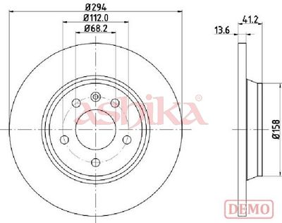 спирачен диск ASHIKA 61-00-0307C