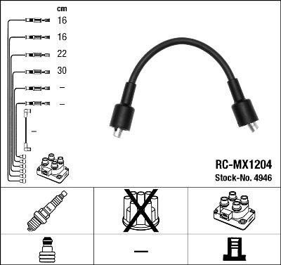 Комплект проводов зажигания NGK 4946 для GAZ GAZELLE