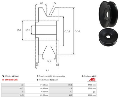 Vorschau Riemenscheibe, Generator Ansicht 3