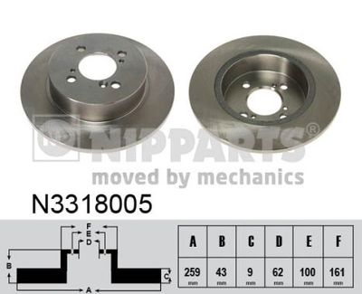 NIPPARTS N3318005 Тормозные диски для SUZUKI SWIFT V (AZ)