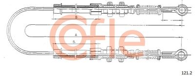 Тросик, cтояночный тормоз COFLE 121.2 для FIAT 500