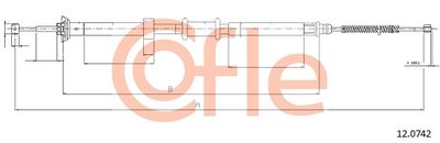 Тросик, cтояночный тормоз COFLE 92.12.0742 для FIAT PANDA