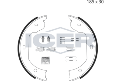 комплект спирачна челюст, ръчна спирачка ICER 79PB4003 C