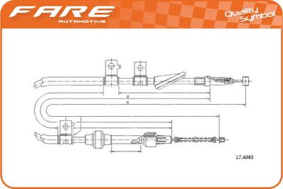 Тросик, cтояночный тормоз FARE SA 18293 для HONDA ACCORD
