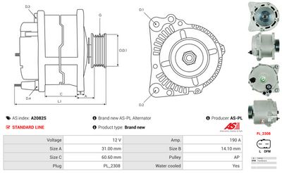 GENERATOR / ALTERNATOR AS-PL A2082S 4