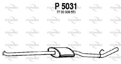 Средний глушитель выхлопных газов FENNO P5031 для RENAULT KANGOO