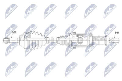 Приводной вал NTY NPW-FR-127 для FORD ECOSPORT