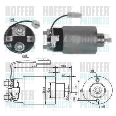 Тяговое реле, стартер HOFFER 46114 для MITSUBISHI ECLIPSE