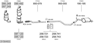 Układ wydechowy BOSAL SYS04933