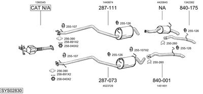ABGASANLAGE BOSAL SYS02830