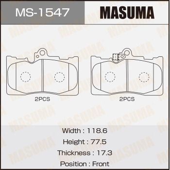 Комплект тормозных колодок MASUMA MS-1547 для TOYOTA CELSIOR