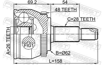 Joint Kit, drive shaft 3510-NL32WDA48