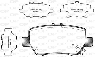 Комплект тормозных колодок, дисковый тормоз OPEN PARTS BPA1168.02 для ACURA RL