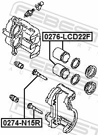 Piston, brake caliper 0276-LCD22F