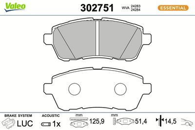 SET PLACUTE FRANA FRANA DISC VALEO 302751