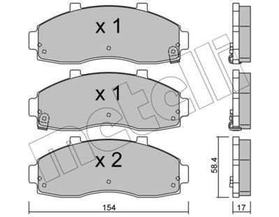 Комплект тормозных колодок, дисковый тормоз METELLI 22-0373-0 для KIA PREGIO