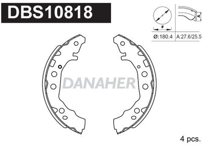 Комплект тормозных колодок DANAHER DBS10818 для TOYOTA bB