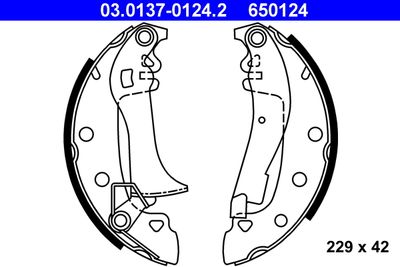 Комплект тормозных колодок ATE 03.0137-0124.2 для RENAULT ESPACE