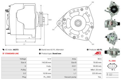 GENERATOR / ALTERNATOR AS-PL A6373 4