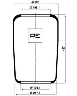 PE Automotive Veerbalg, luchtvering (084.022-70A)
