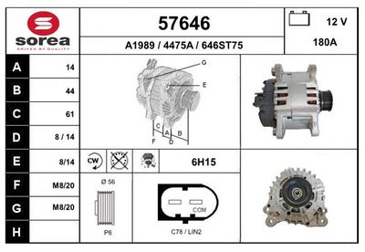 Генератор EAI 57646 для VW TOUAREG