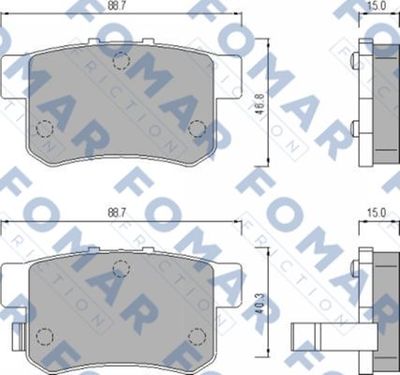 Комплект тормозных колодок, дисковый тормоз FOMAR Friction FO 475181 для HONDA SHUTTLE