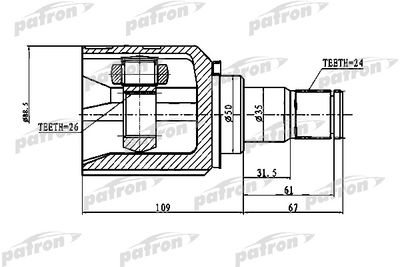 PATRON PCV1777 ШРУС  для TOYOTA FJ CRUISER (Тойота Фж круисер)