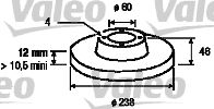 Тормозной диск VALEO 186211 для RENAULT 18