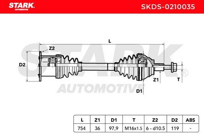 полуоска STARK SKDS-0210035